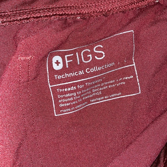 Figs Livingston Basic Scrub Pants in Burgundy - Picture 7 of 9